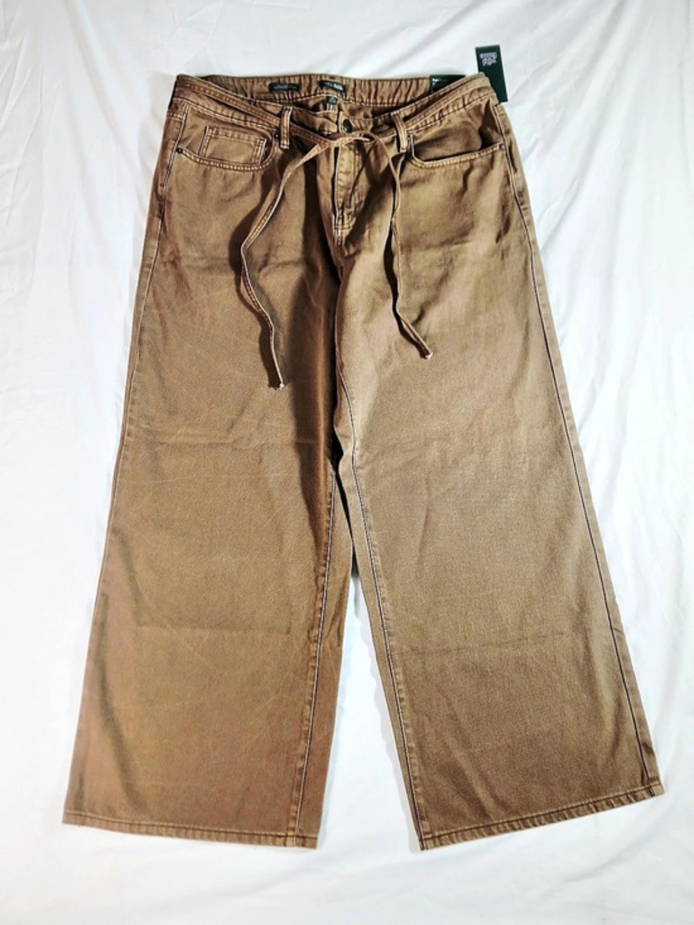 Wild Fable Low-Rise Baggy Jean Wide Leg Brown Waist 17 NWT
